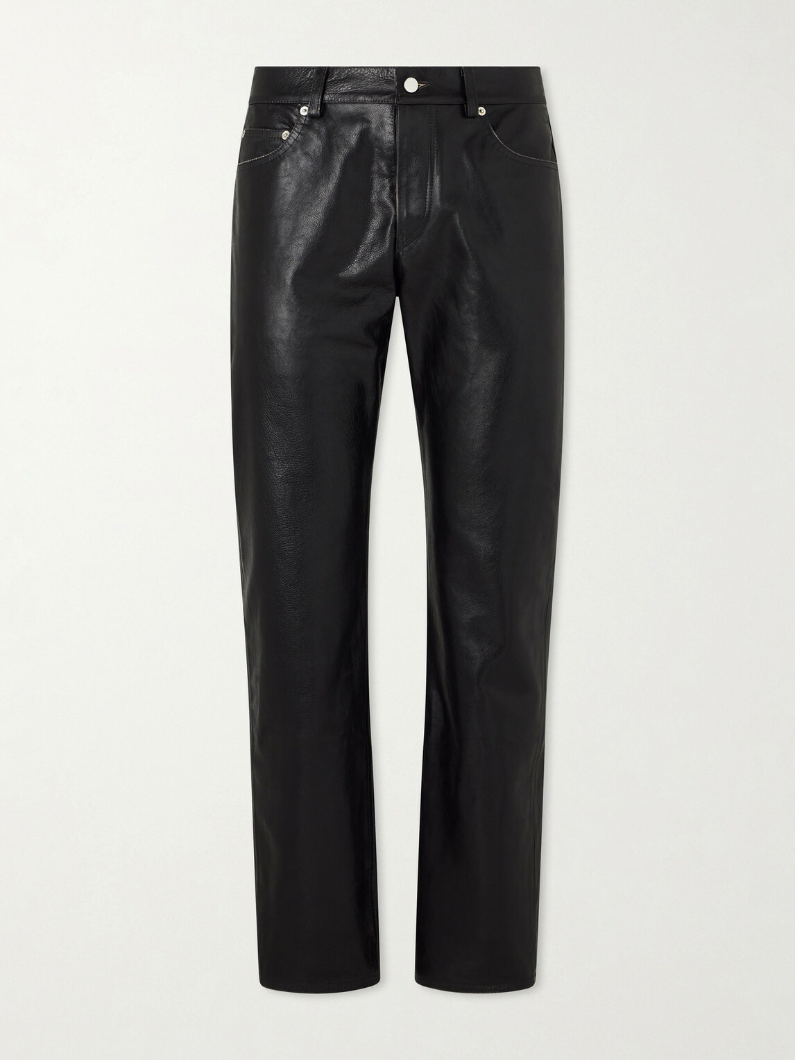 Enfants Riches Déprimés - Tommy Tonsil Straight-Leg Leather Trousers - Black