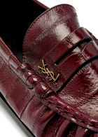 Saint Laurent Le Loafer 15 Glossed Leather Loafers Burgundy