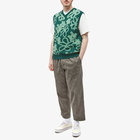 Butter Goods Men's Flowers Knit Vest in Forest