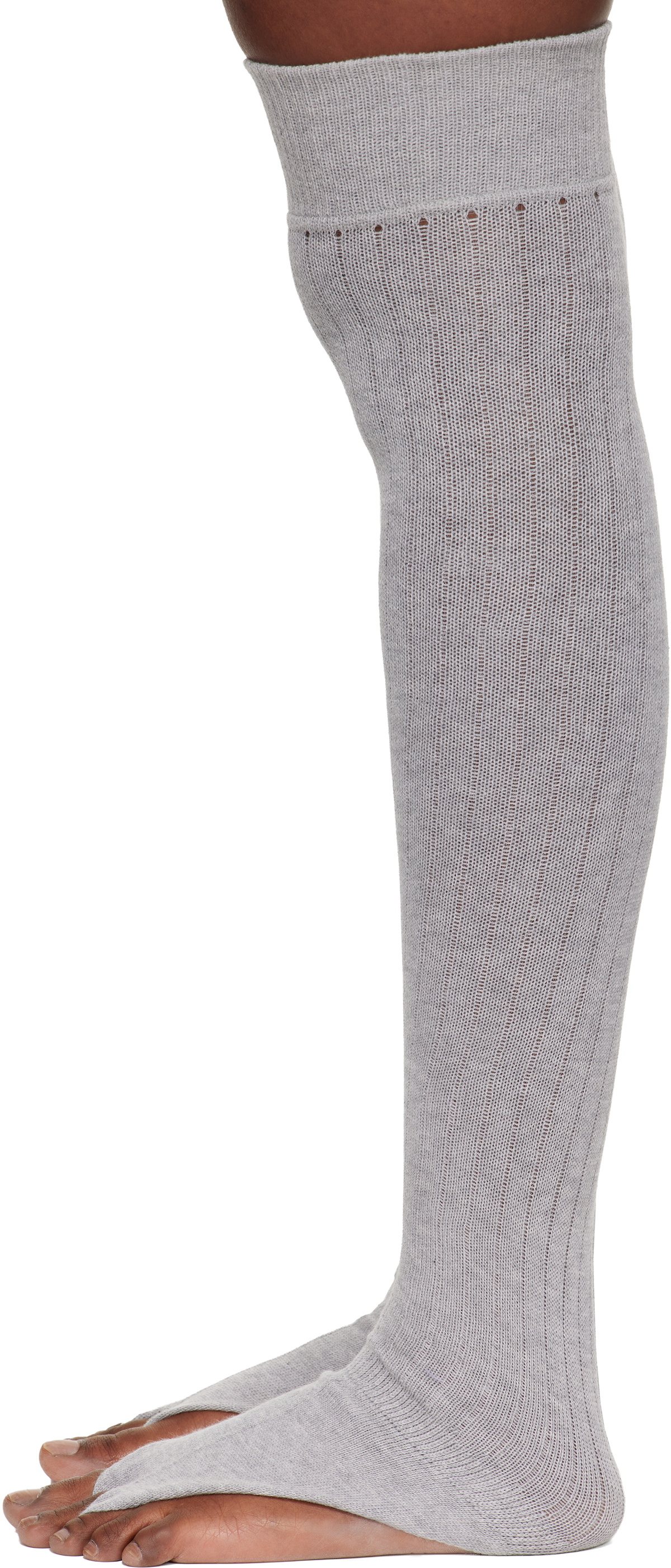 Julie Kegels Gray Thong Socks