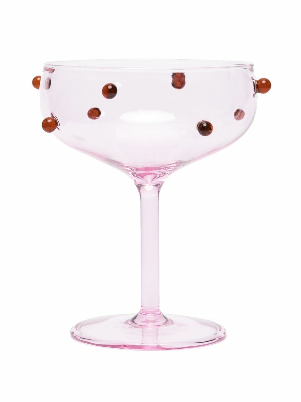 Maison Balzac Pink And Amber Red Pomponette Glass Set