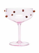 Maison Balzac Pink And Amber Red Pomponette Glass Set