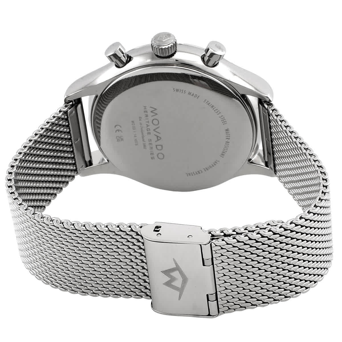Movado Heritage Chronograph Quartz Black Dial Mens Watch 3650137