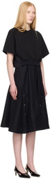 3.1 Phillip Lim Black Short Sleeve French Terry Combo Midi Dress