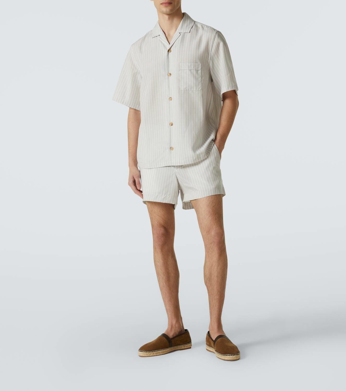 King & Tuckfield Striped bowling shirt
