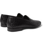 Santoni - Woven Leather Loafers - Black