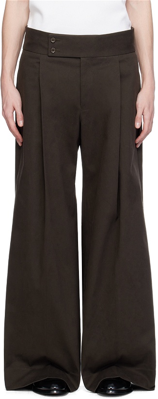 Photo: Dolce&Gabbana Brown Pleated Trousers