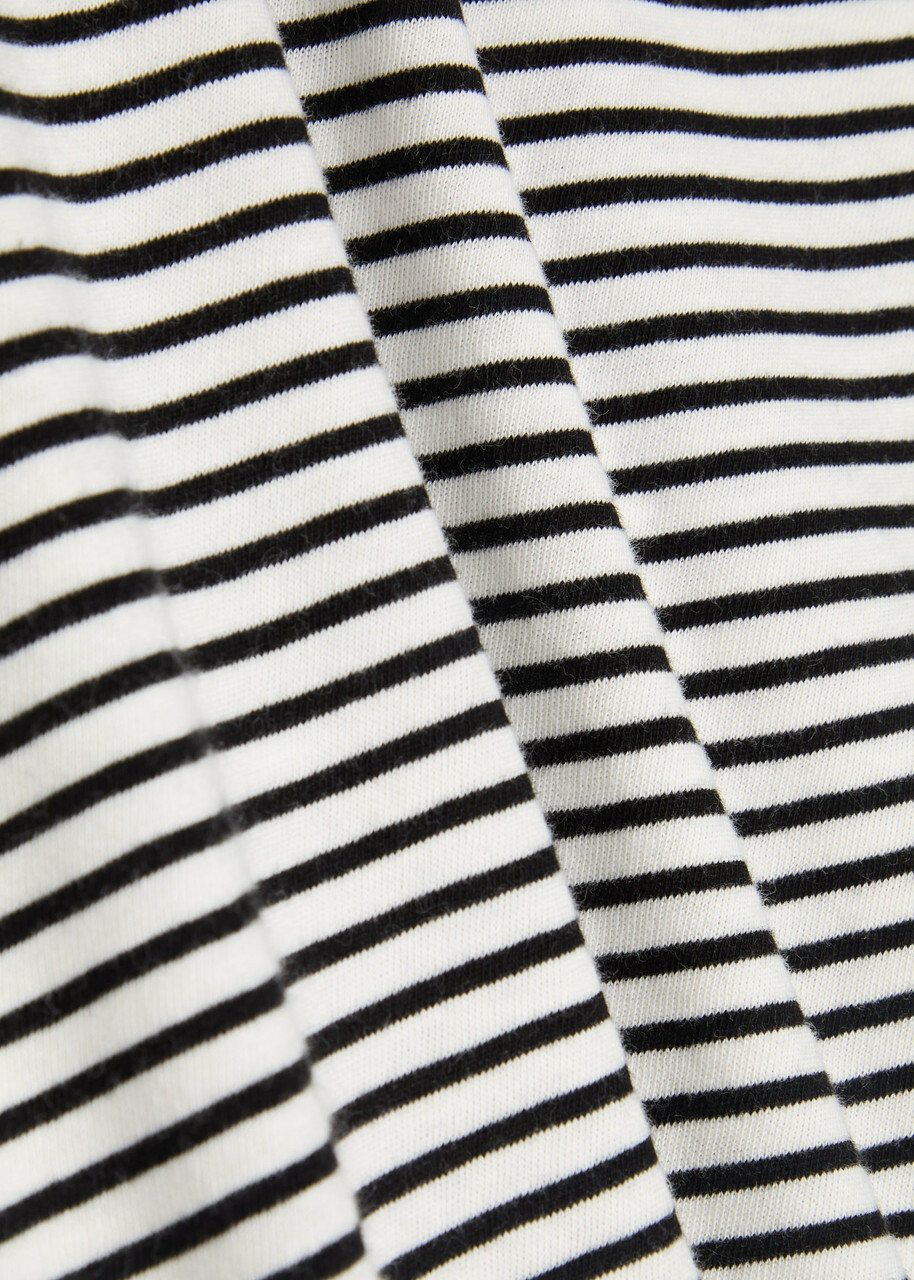 Eileen Fisher Striped Cotton-knit top Black And White