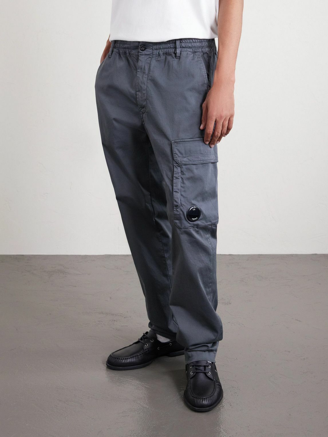 C.P. Company - Straight-Leg Logo-Appliquéd Cotton-Blend Cargo Trousers - Gray