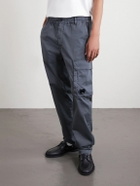 C.P. Company - Straight-Leg Logo-Appliquéd Cotton-Blend Cargo Trousers - Gray