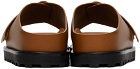 Jil Sander Tan Cross-Strap Leather Slides