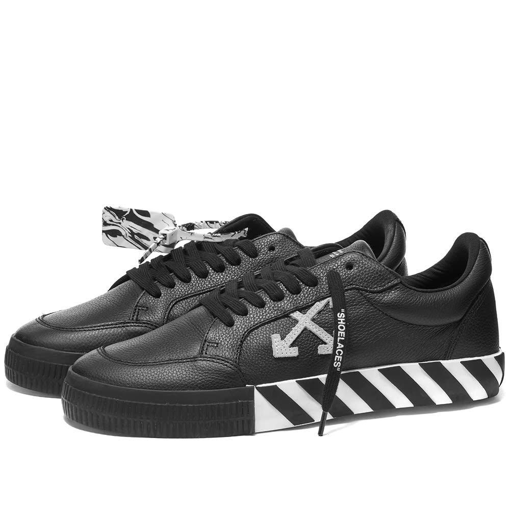 Off-White Low Vulcanized Calf Leather Sneaker White & Black