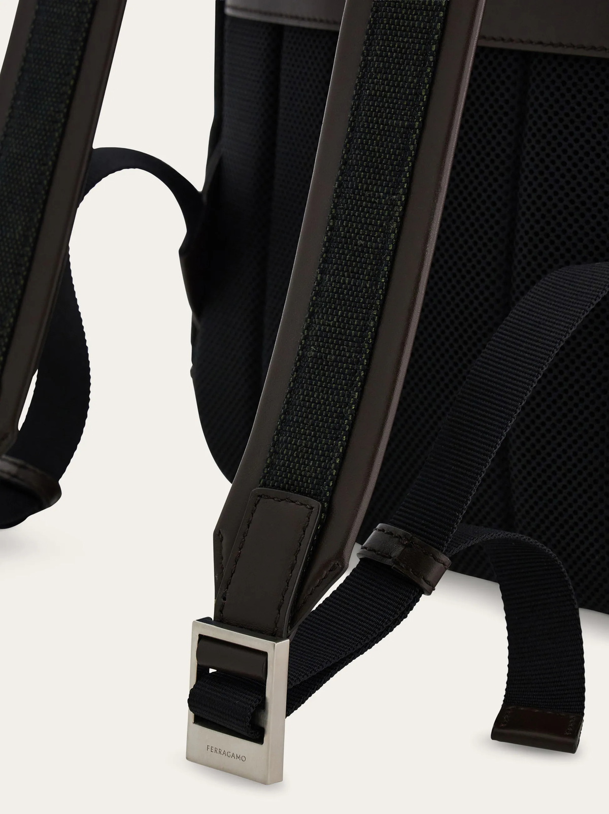 Ferragamo Mens Canvas backpack in Green