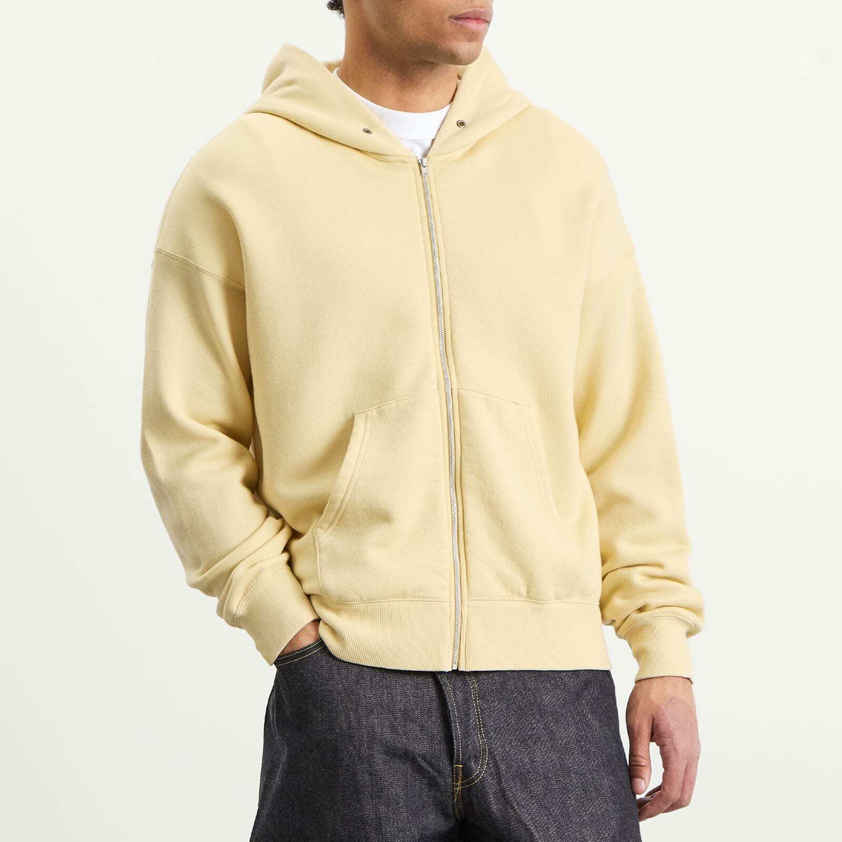 Visvim Men's Jumbo Fine Wool Hoodie in Yellow