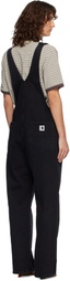 Carhartt Work In Progress Black Bib Straight Denim Overalls