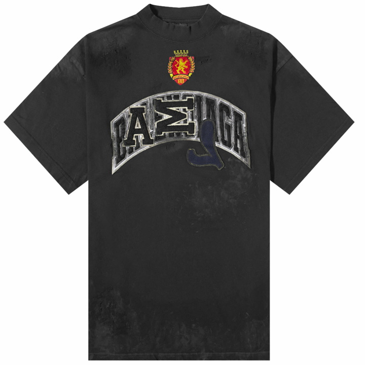 Photo: Balenciaga Men's Skater Logo T-Shirt in Washed Black