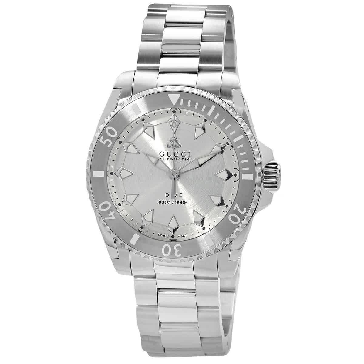 Gucci Dive Automatic Silver Dial Unisex Watch YA136354
