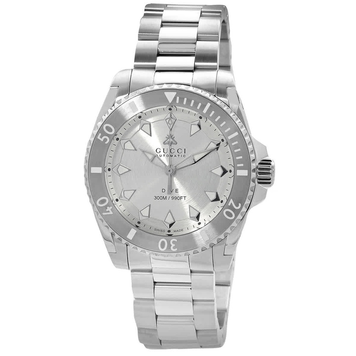 Photo: Gucci Dive Automatic Silver Dial Unisex Watch YA136354