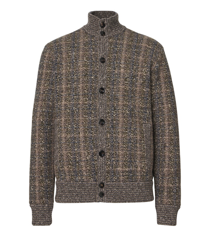 Photo: Agnona Checked wool and cashmere cardigan