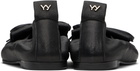 OPEN YY Black Bun Fringe Ballerina Flats