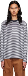 Noah Navy Cotton Long Sleeve T-Shirt