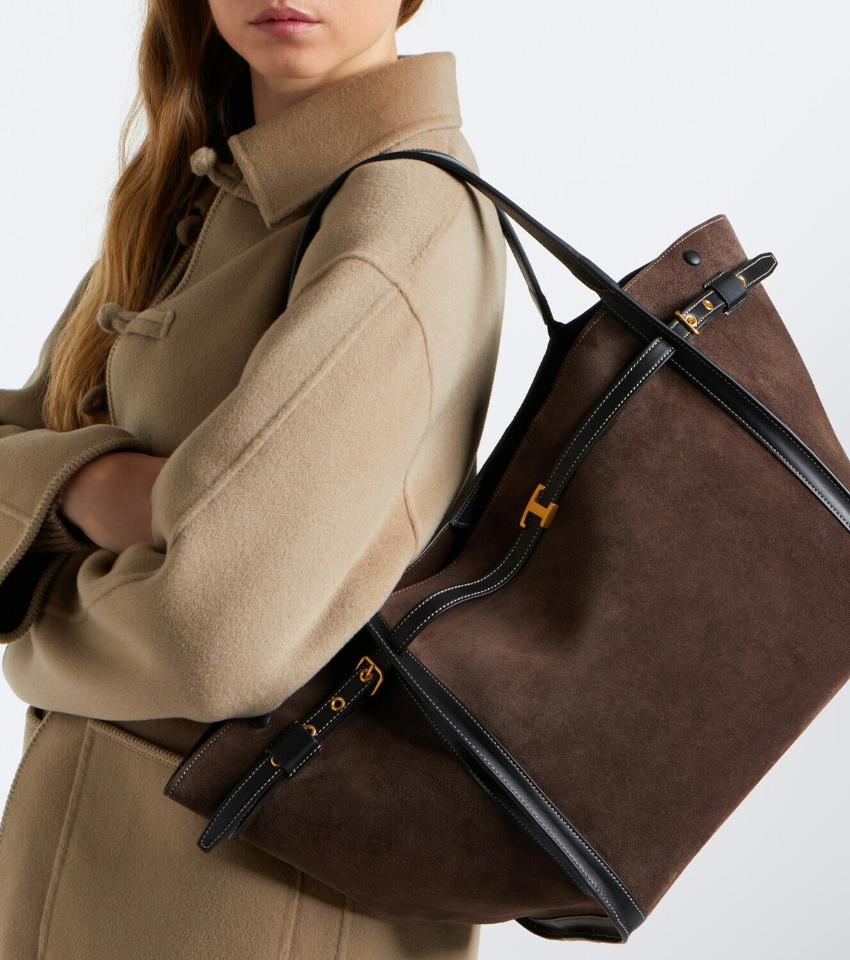 Tod's T Timeless Medium suede tote bag