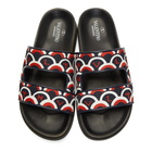 Valentino Navy and Red Valentino Garavani VLTN Staircase Sandals