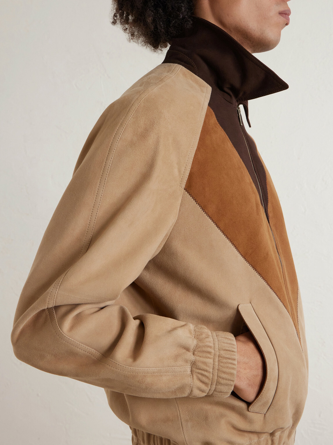 Valentino Garavani - Panelled Suede Jacket - Brown Valentino Garavani