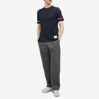 Thom Browne Men's Rib Cuff Trim T-Shirt in Navy