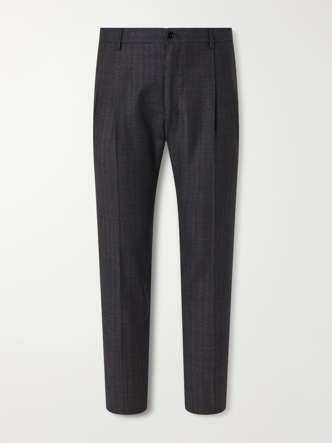 Dolce&Gabbana - Straight-Leg Pleated Pinstriped Virgin Wool Trousers - Gray
