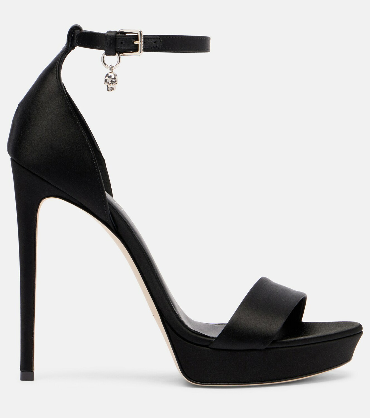 McQueen Jewel embellished satin platform sandals