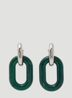 XL Link Double Hoop Earrings in Green