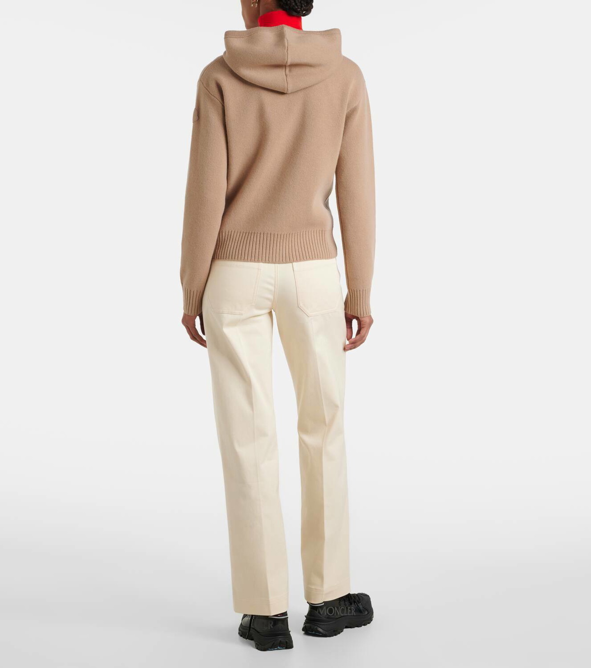 Moncler Zip-up wool and cashmere hoodie
