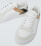 Burberry - Reeth checked leather sneakers