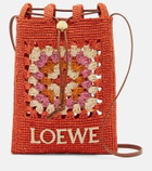 Loewe Paula's Ibiza crochet raffia pouch with strap