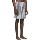 Solid and Striped Blue and White Stripe The Long Classic Swim Shorts
