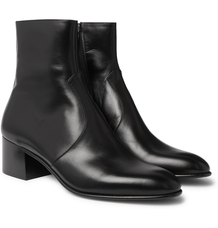 Photo: SAINT LAURENT - Wyatt 60 Leather Chelsea Boots - Black