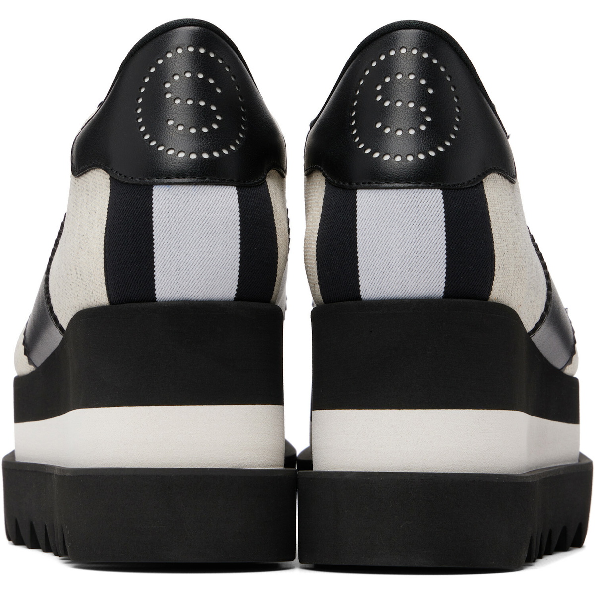 Stella McCartney Black & Off-White Sneakelyse Canvas Derbys