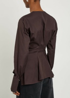Liberowe Lavinia Darted Cotton-poplin Shirt Dark Purple