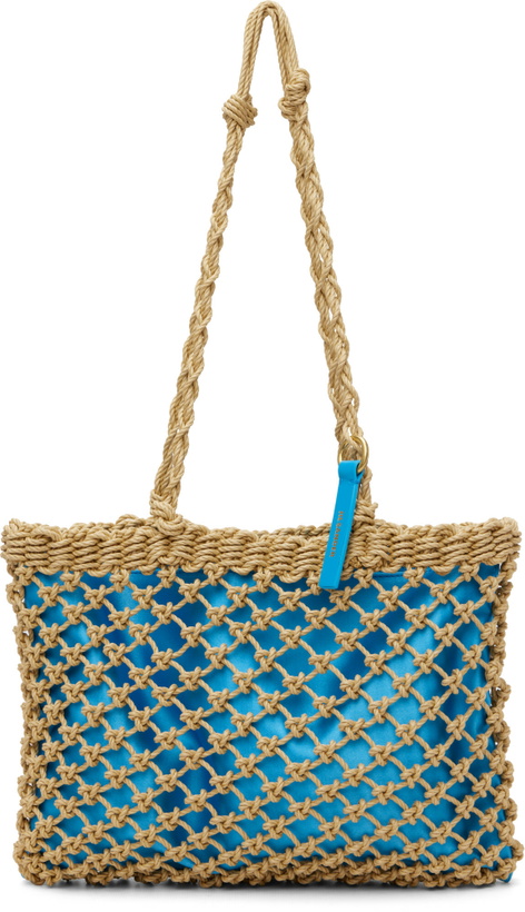 Photo: Jil Sander Beige & Blue Tangle Net Tote