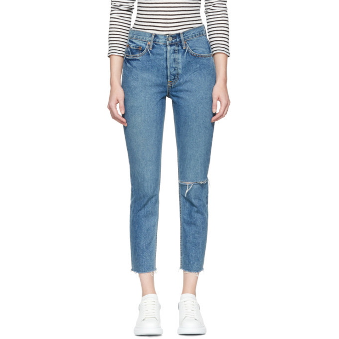 Photo: Grlfrnd Blue Karolina Knee Rip Jeans