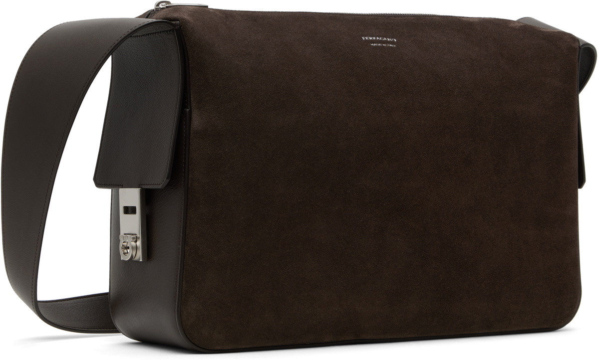Ferragamo Brown Medium 'Gancini' Buckles Bag