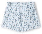 Kenzo Baby Off-White & Blue Logo Shorts