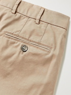 BRUNELLO CUCINELLI - Slim-Fit Cotton-Blend Twill Trousers - Brown
