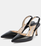 Manolo Blahnik Carolyne 70 leather slingback pumps