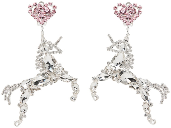 Photo: Pristine Silver Crystal Unicorn Earrings