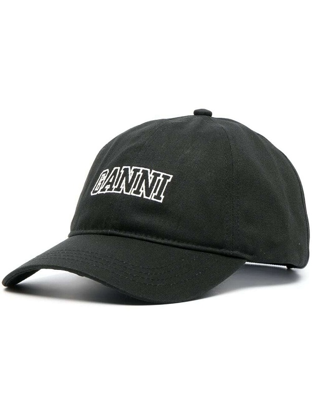 Photo: GANNI - Logo Cotton Baseball Cap