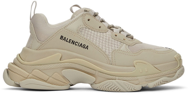 Photo: Balenciaga Beige Triple S Sneakers
