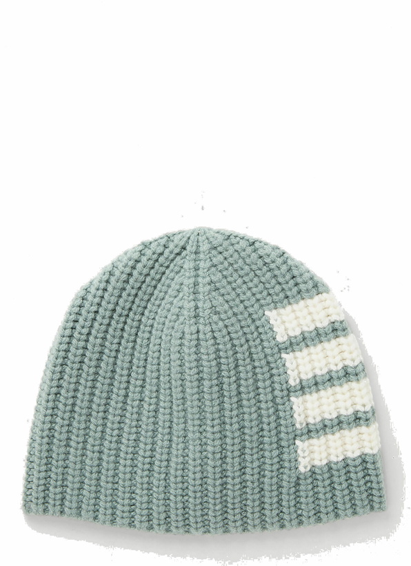 Photo: 4 Bar Knit Beanie Hat in Green