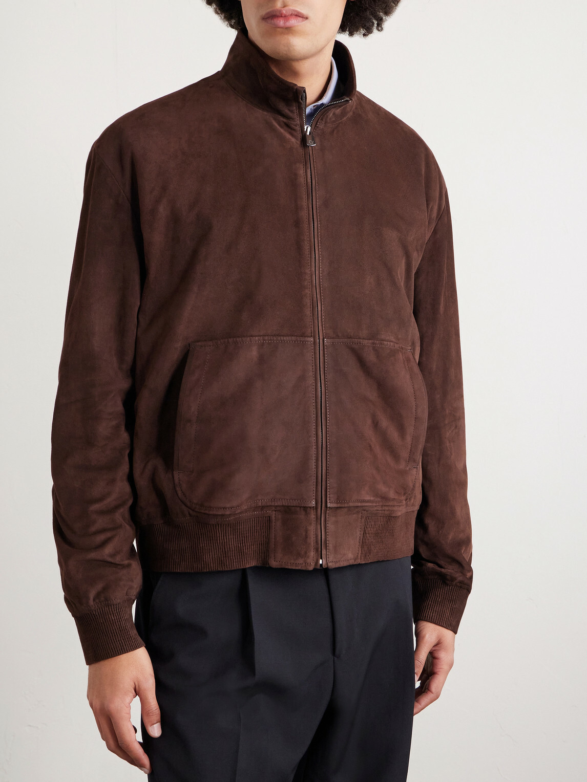 Ralph Lauren Purple label - Suede Bomber Jacket - Brown